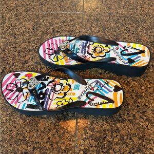 Brighton Multicolor Sandals with Black Straps